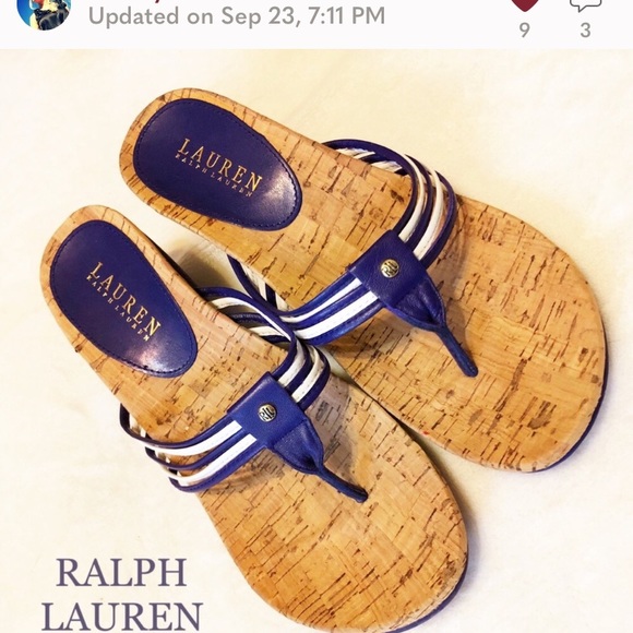 Ralph Lauren Shoes - RALPH LAUREN RAVEN LEATHER CORK WEDGE